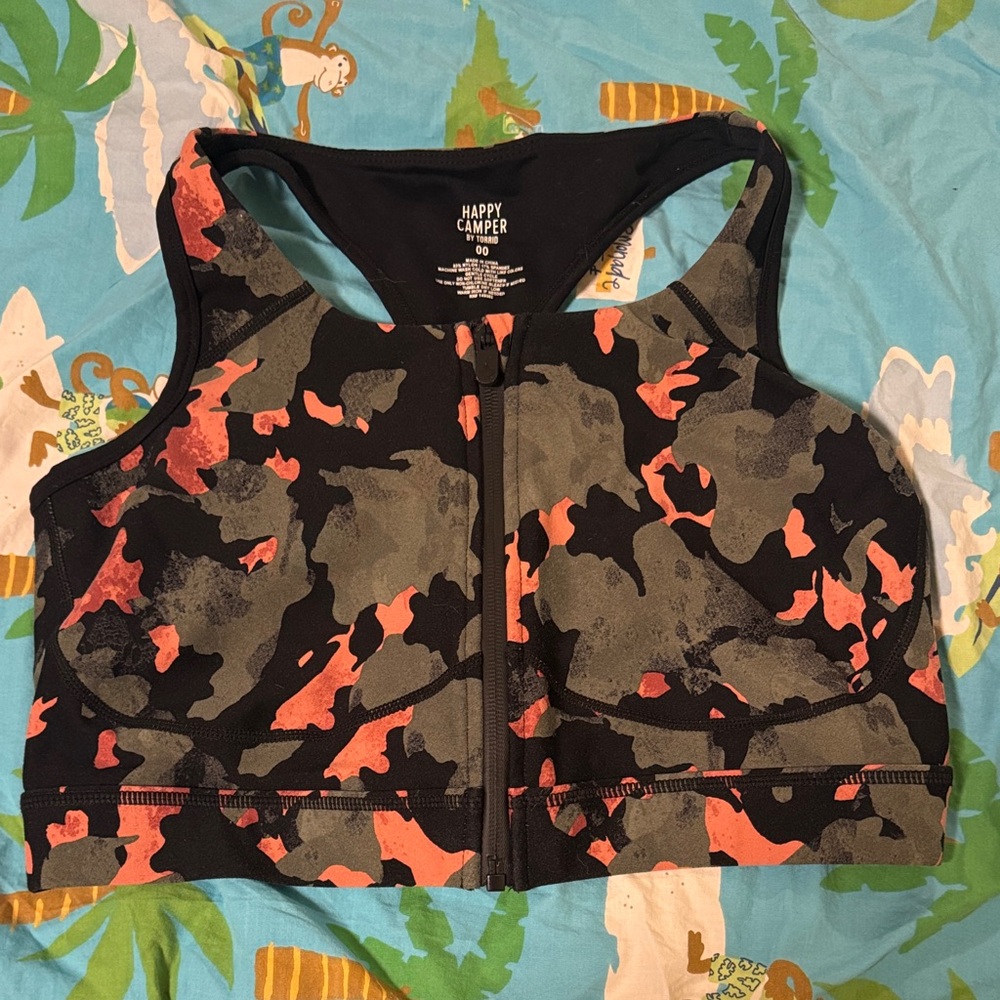 Torrid Camouflage Sports Bra - Black and Coral